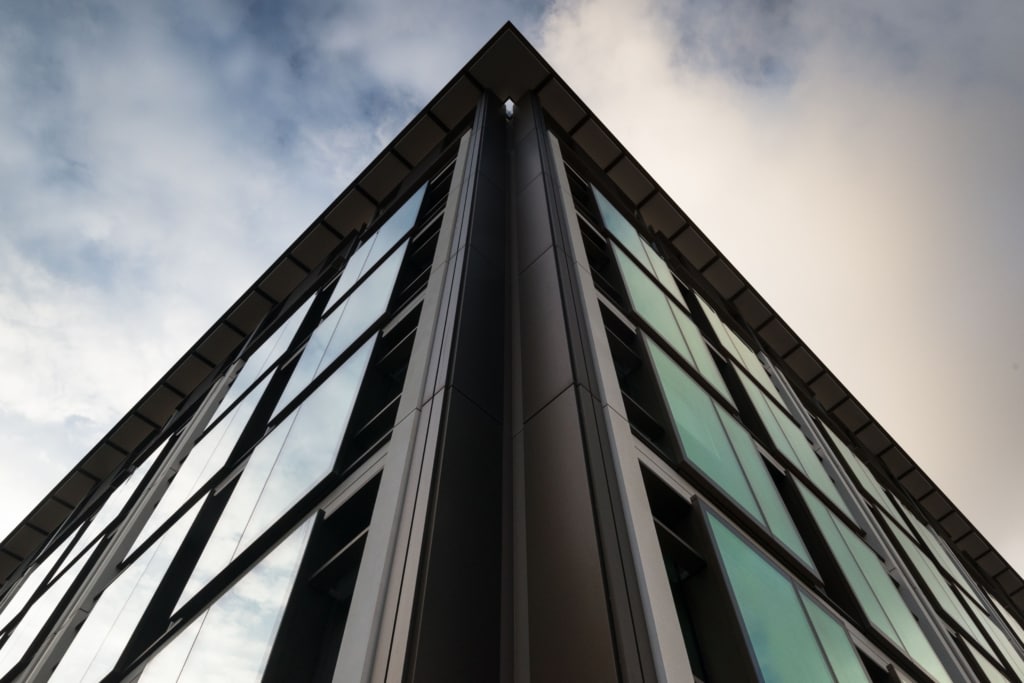 An interesting office building in St. Helier, Jersey, Channel Islands