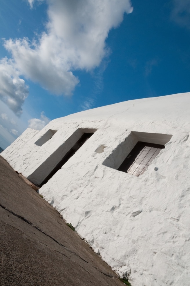 Blue sky and fluffy clouds at La Caumine a Marie Best (The White House), St. Peter, Jersey, Channel Islands