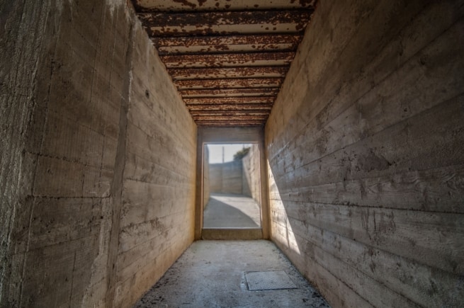 Inside a German World War Two bunker at Noirmont, St. Brelade, Jersey, Channel Islands