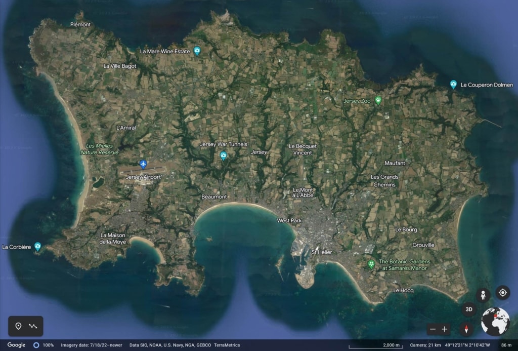 Jersey on Google Earth