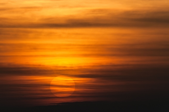 Lovely orange sunset with a zoom lens, Jersey, Channel Islands