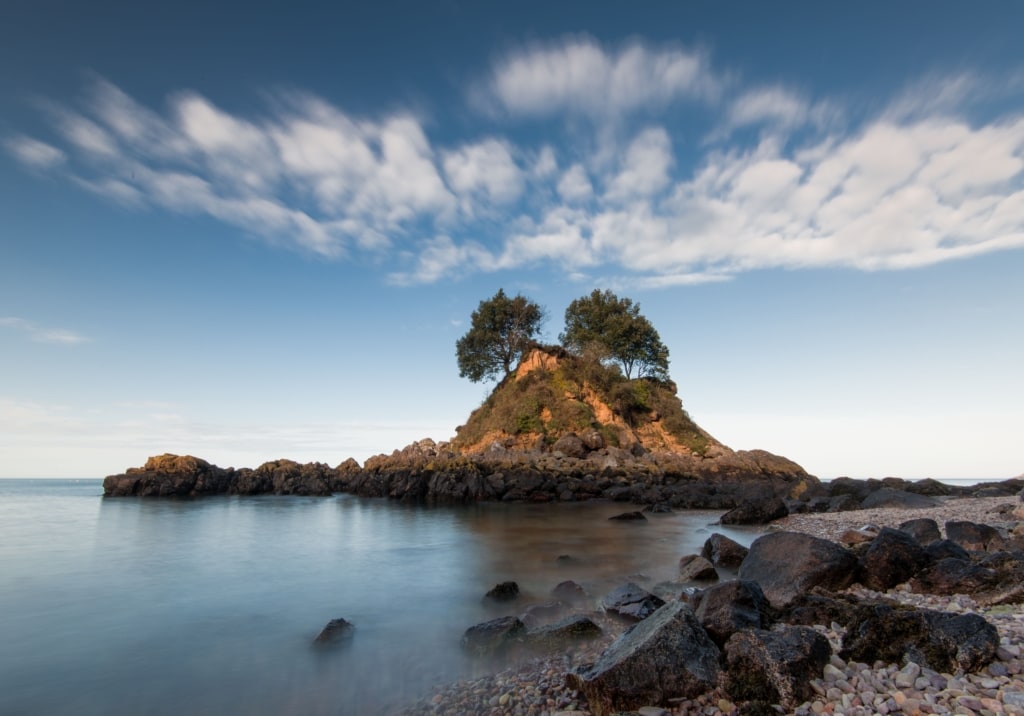 Long exposure seascape taken at L'Islet, Bouley Bay, Trinity, Jersey, Channel Islands