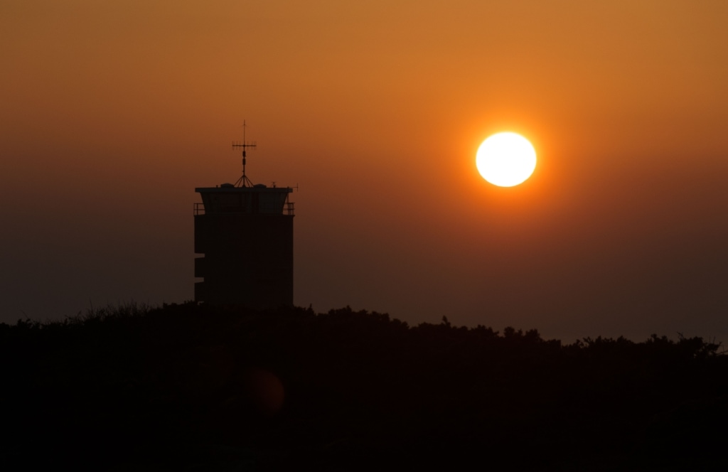 Sunset next to the Radio Tower at Corbiere, St. Brelade, Jersey, Channel Islands