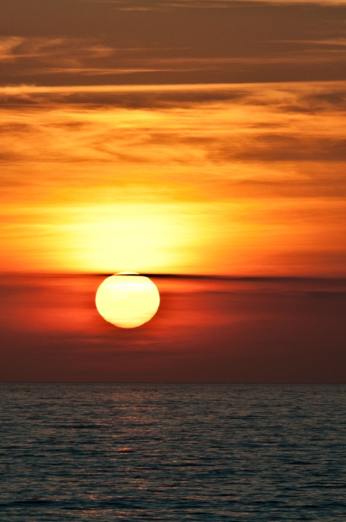 Sunset over the sea, Jersey, Channel Islands