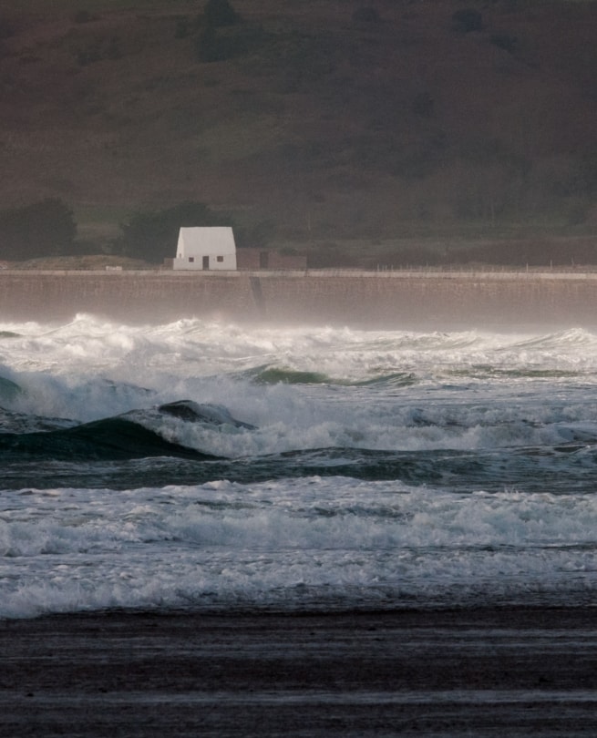 The White House when the sea is really rough, taken from La Pulente Slipway, La Pulente, St. Brelade, Jersey, Channel Islands