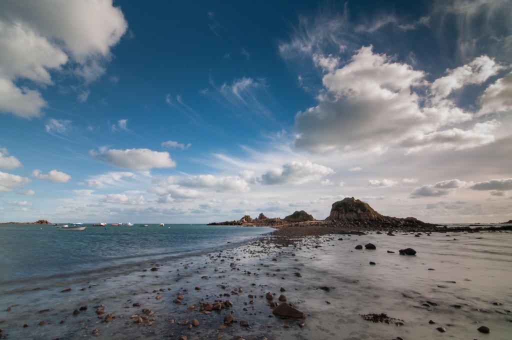 Windswept seascape at Le Hocq, St. Clement, Jersey, Channel Islands